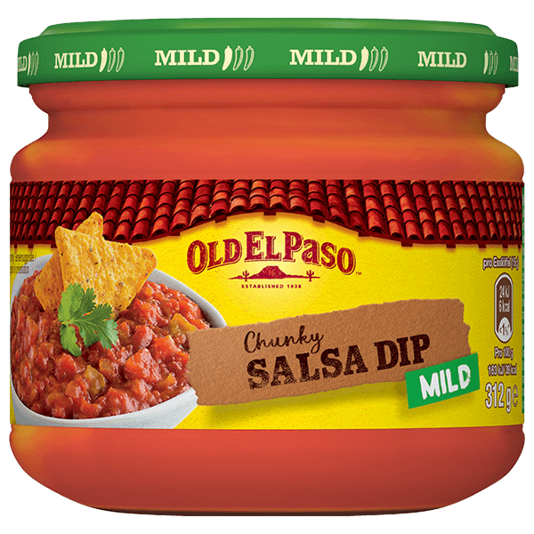 ein Glas Old El Paso Mild Chunky Salsa Dip, 312g