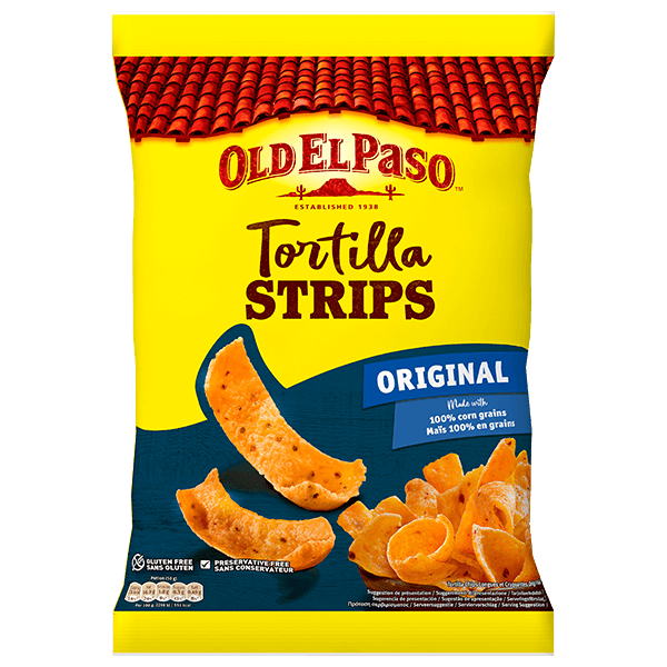 eine Packung Old El Paso Original knusprige Tortillastreifen