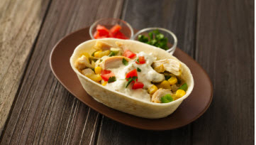 Soft Tacos au poulet avec nappage Sour Cream